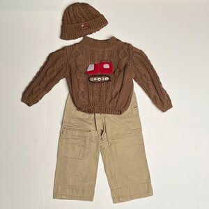 Gymboree Snow Plow 2005 Sweater, Matching‎ Hat & Pants 18-24 months